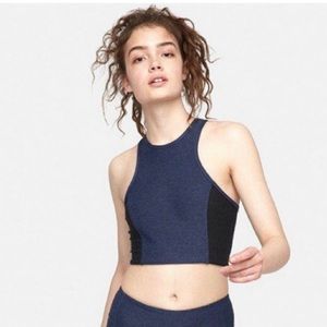 Outdoor Voices Athena navy/black high neck crop tank size XS